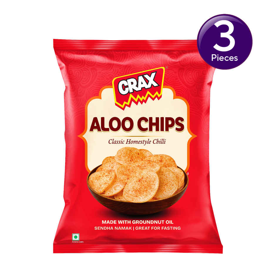 Crax Homestyle Aloo Chips | Vrat Mota Chips  Combo