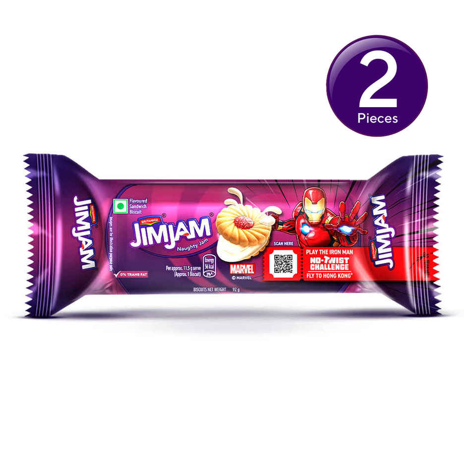 Britannia Treat Jimjam Naughty Jam Cream Biscuits | Combo