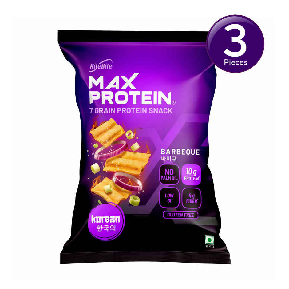 RiteBite Max Protein Barbeque Multigrain Protein  Korean Chips | 10g Protein | 4g Fiber Combo