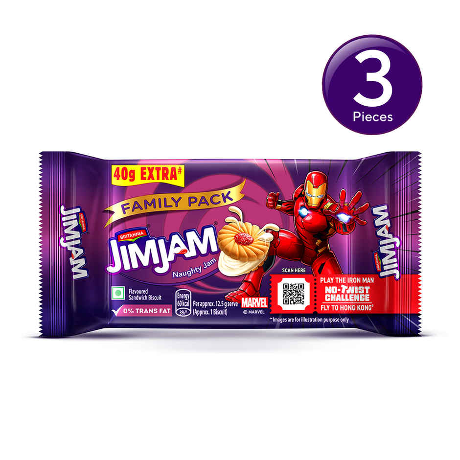 Britannia Treat Jimjam Naughty Jam Cream Biscuits | Combo