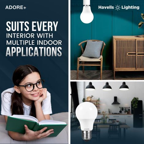 Havells 9W Led Bulb (Cool White 6500K) | E27 Base Holder