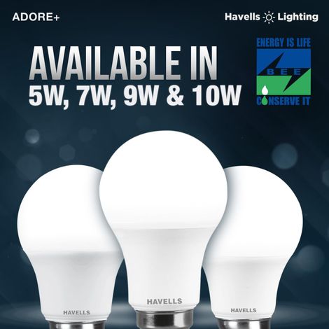 Havells 9W Led Bulb (Cool White 6500K) | E27 Base Holder
