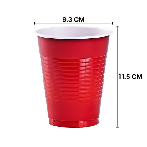 URGO 480 ml Premium Party Cups | Pack of 10 | Red Disposable Glass