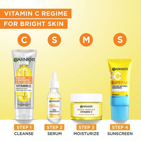 Garnier Bright Complete Serum Cleanser | Vit C Facewash for Visibly Brighter Skin in 1 Wash