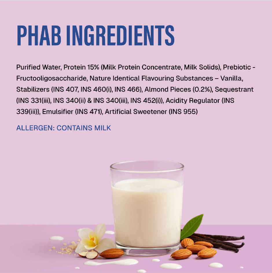 Phab Vanilla & Almond Milkshake 18g Protein Milkshake