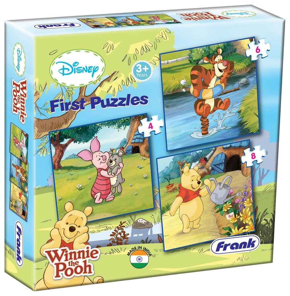 Frank Winnie The Pooh - A Set Of 3 First Puzzles - 4, 6 & 8 Pieces