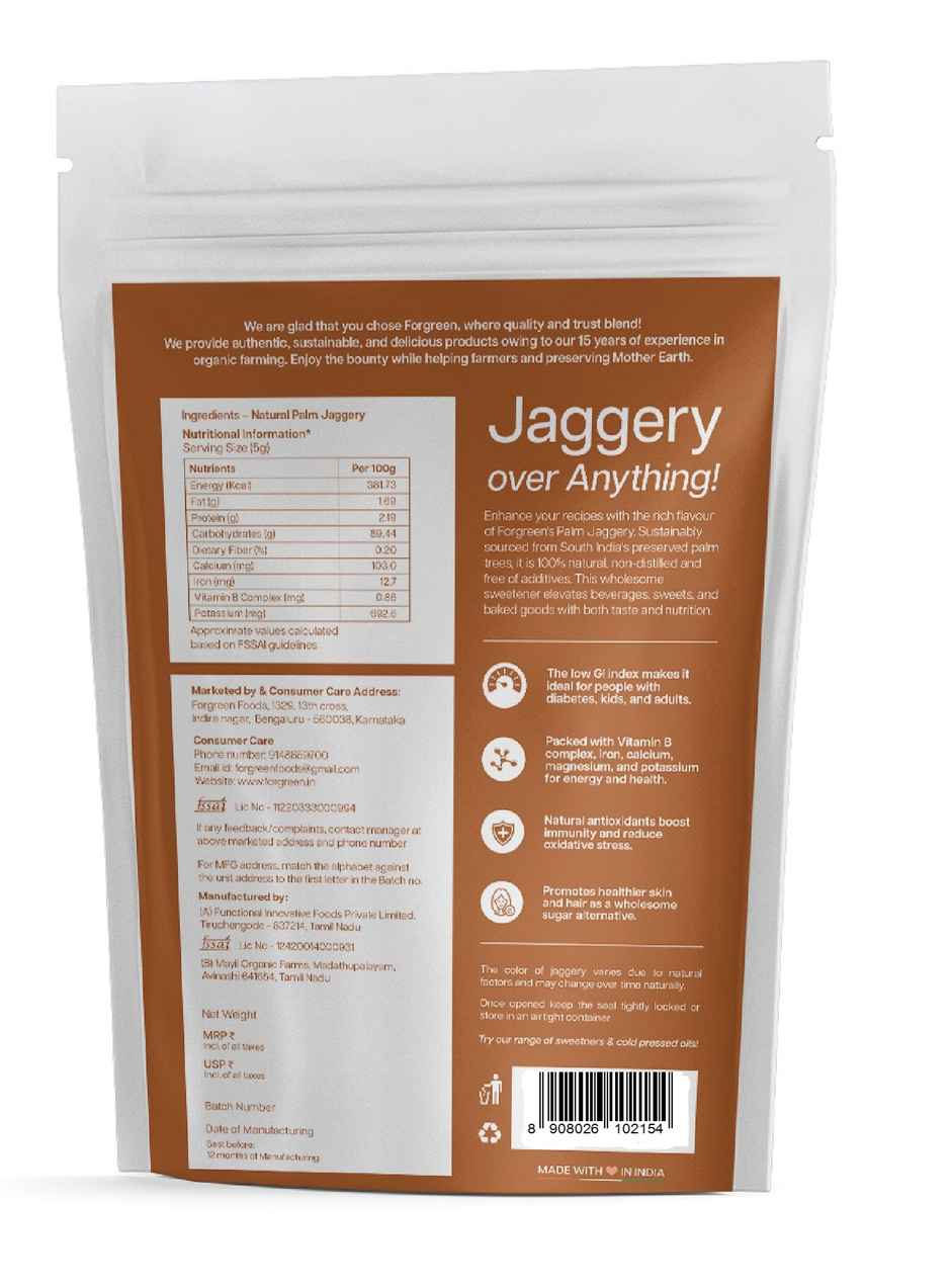 Forgreen Natural Palm Jaggery Blocks | Healthy | Diabetic Friendly | Natural