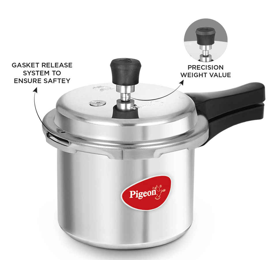 Pigeon 3L Aluminium Induction Base Outer Lid Pressure Cooker