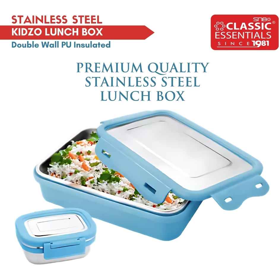 Classic Essentials Kidzo Stainless Steel Lunch Box for Kids With 1 Container Lunch Box 1000 ml