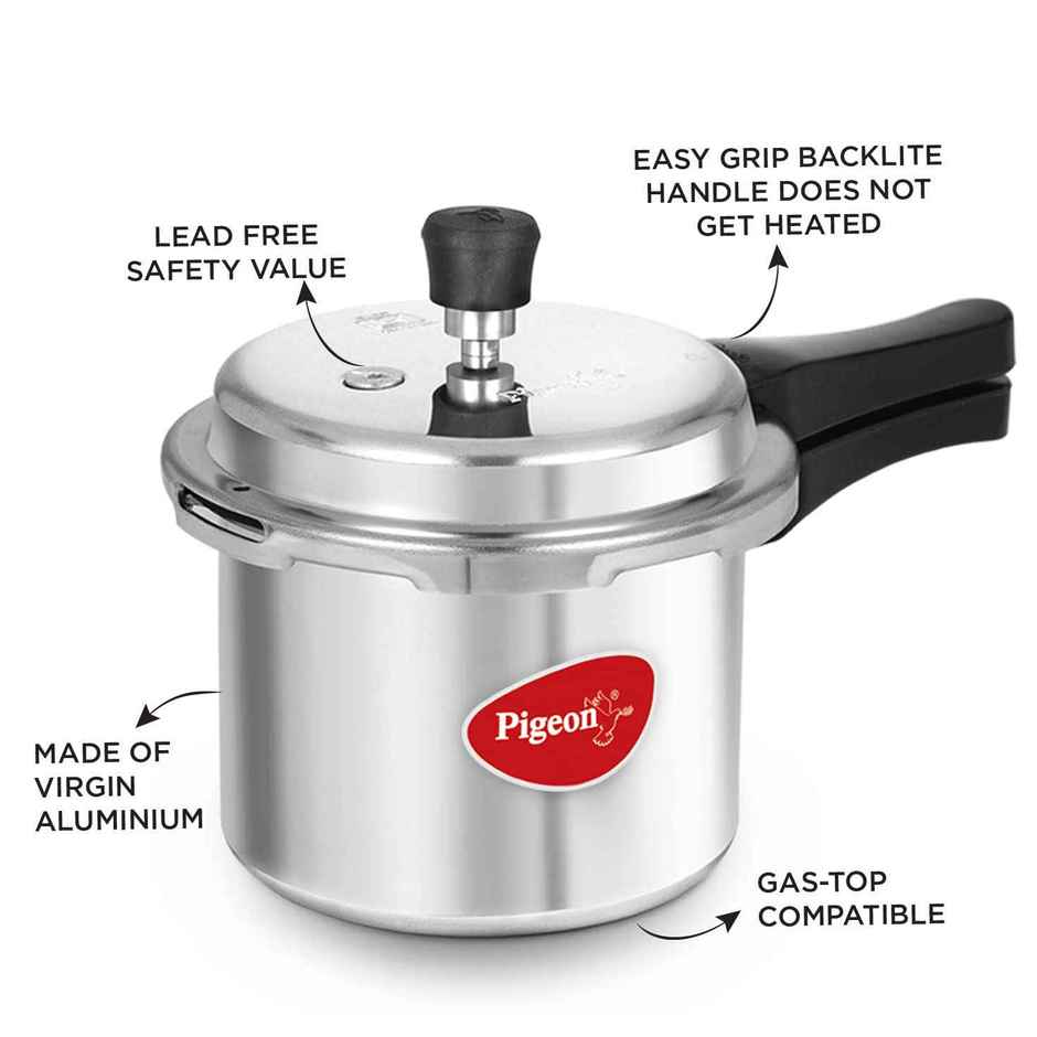 Pigeon 3L Aluminium Induction Base Outer Lid Pressure Cooker