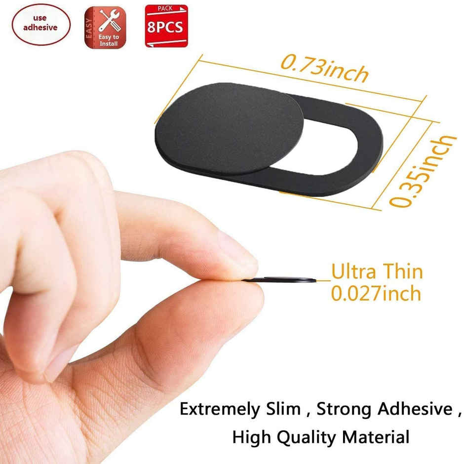 Striff Webcam Cover Slide, Ultra Thin Laptop Camera Cover Slide Blocker for Computer MacBook Pro iMac PC Tablet (Pack of 3) - Black