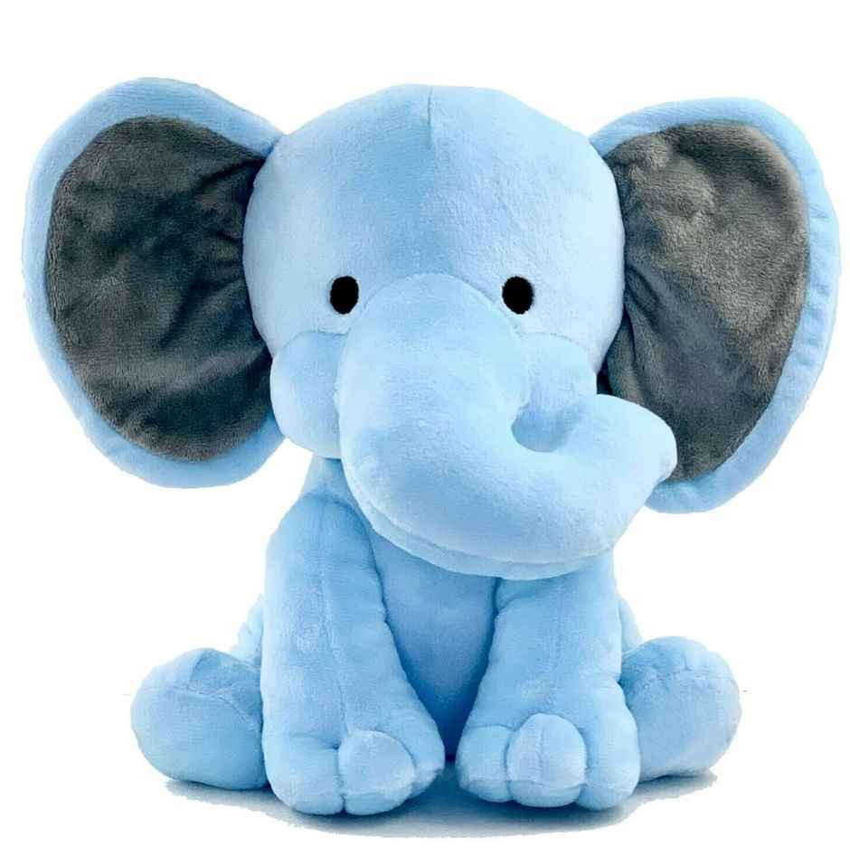 Sterling Elephant Sitting Plush Soft Toy Animal Baby Boys & Girls 30 Cm - Blue