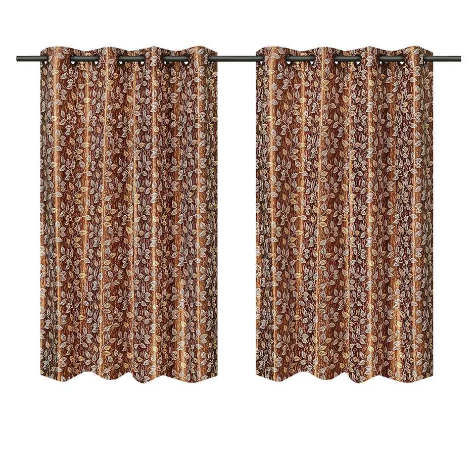 Antzco Light Brown Printed Window Curtain 5ft x 4ft Pack of 2 WC 08 2 PCS ITEM CODE (454811)