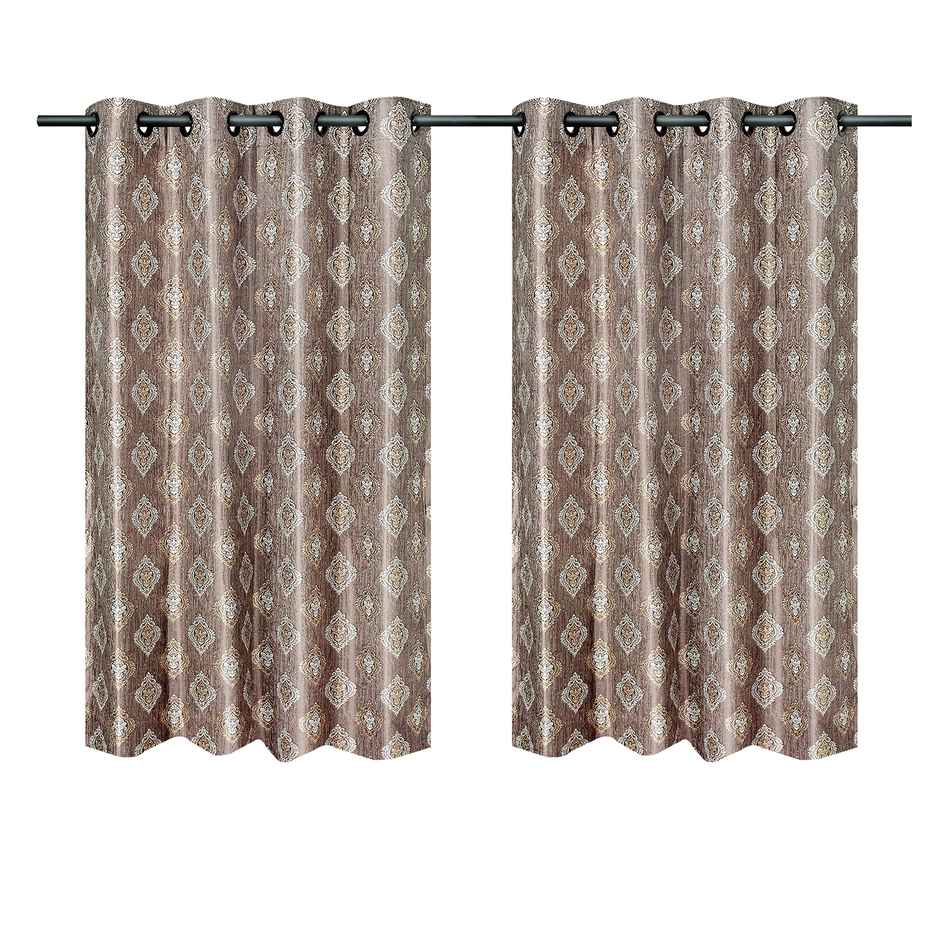 Antzco Brown Window Curtain Crazy Print 5 ft x 4 ft | Pack of 2 | WC03