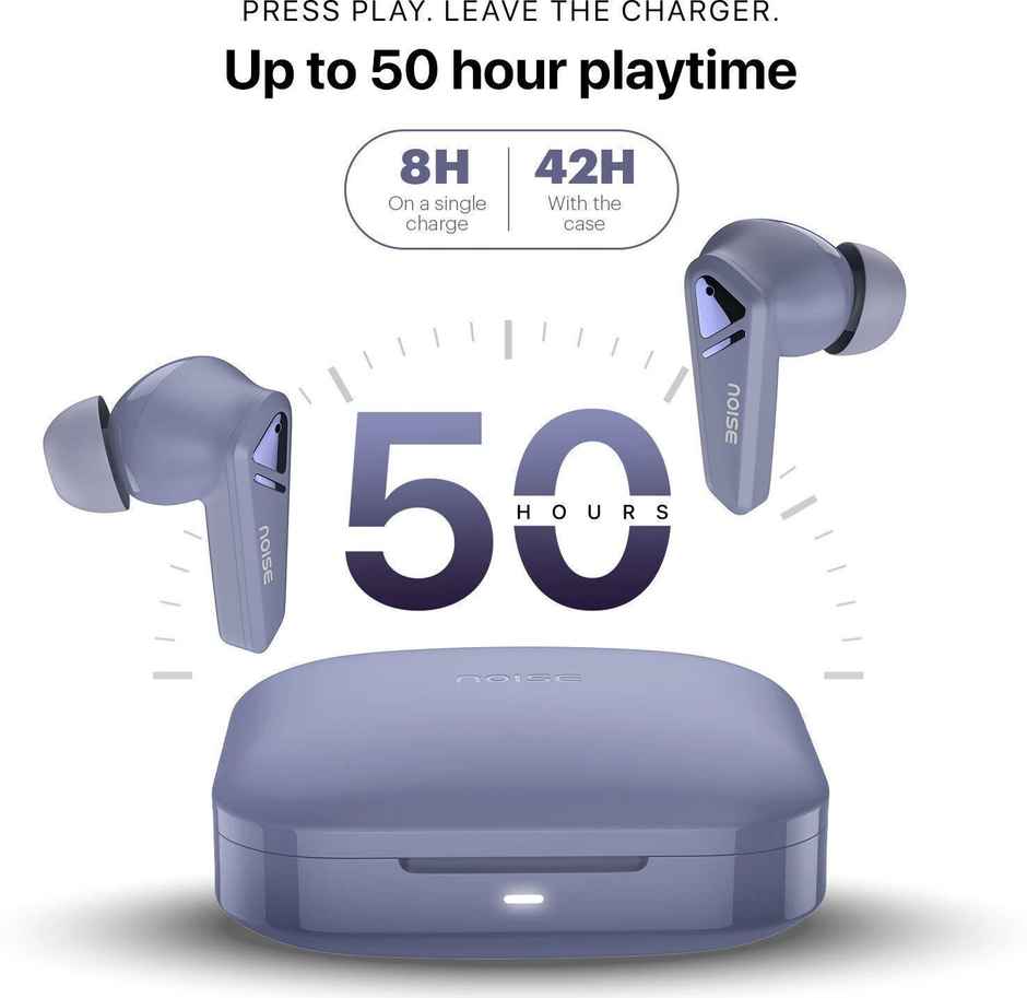 Noise Buds F1 50H Playtime 4 Mic ENC 11mm Driver Low latency Headphones | True Purple