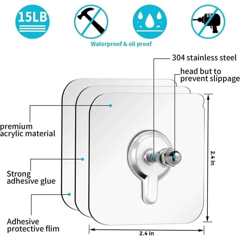 Daluci Frame Hook For Hanging Photos | Artwork | and Wall Decor | Pack Of 10
