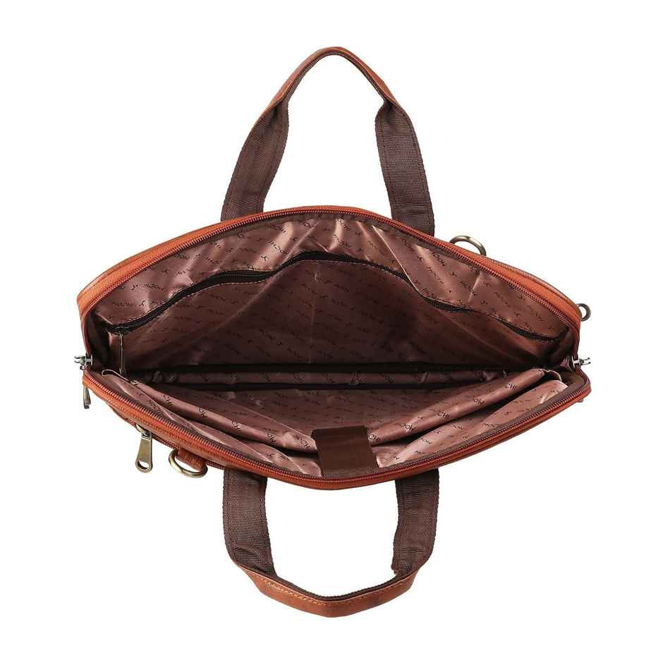 Mochi Women's Genuine Leather Laptop Bag | 37-7812-23 | Tan