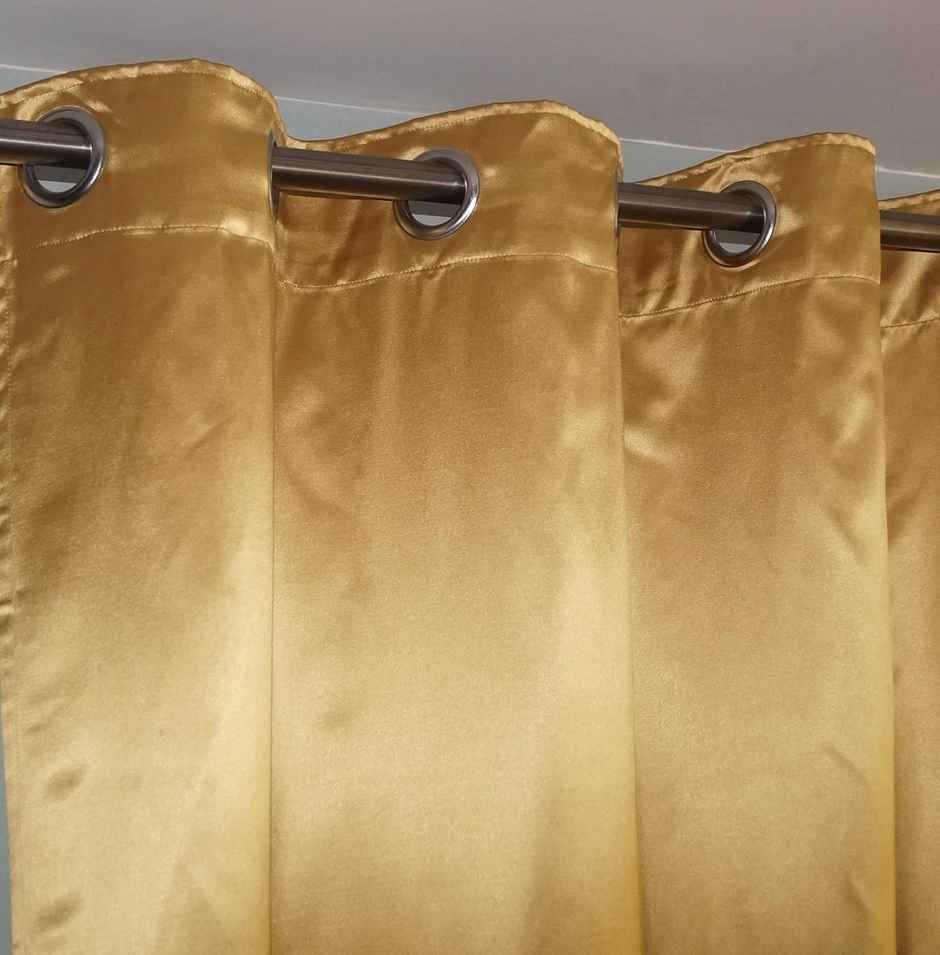 Lushomes Curtain - Gold | Satin | 8 Metal Eyelets | 54 x 60 inch