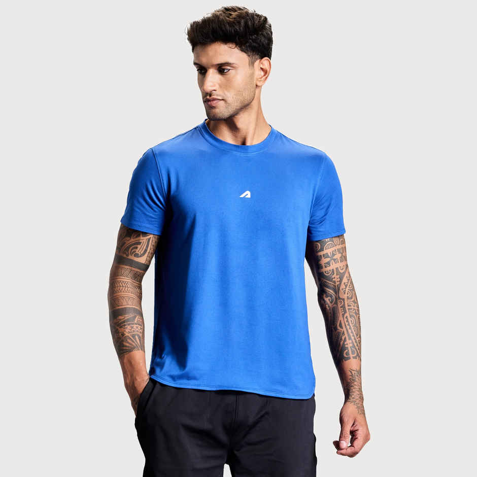 Boldfit Men's Gym T-shirt Round Neck Training T-shirt | Blue - L