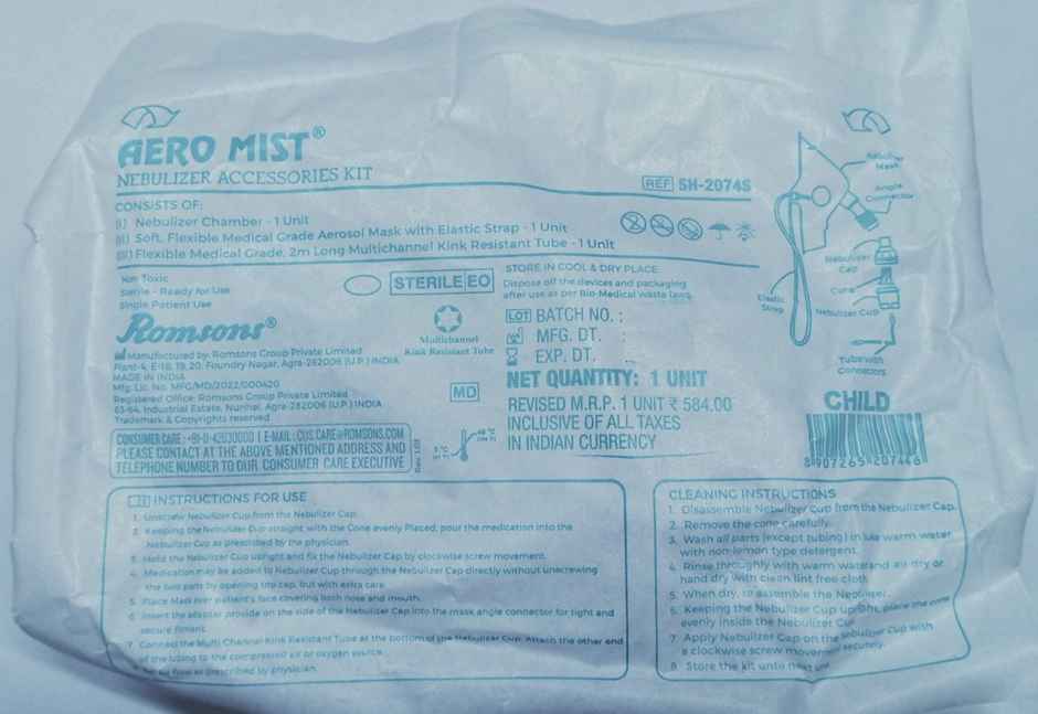 Romsons Aero Mist Nebulizer Accessories Kit For Child