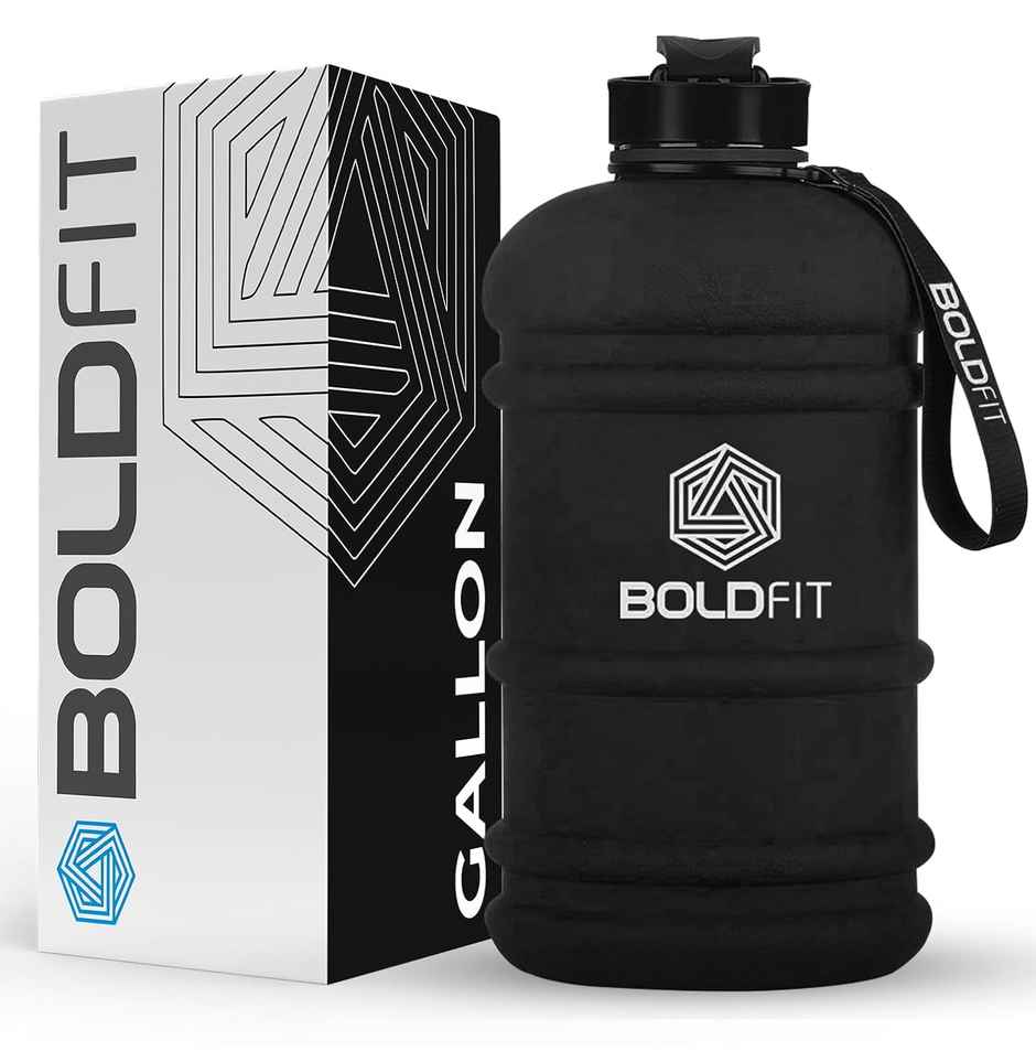 Boldfit 2 Litre Water Bottle For Gym Gallon Water Bottle 2+ | Gloss Black New