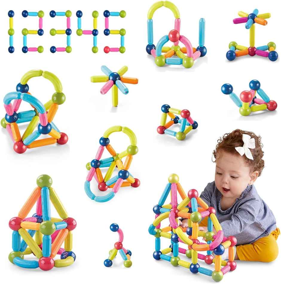 Kidara Magnetic Sticks & Balls Educational Building Toy for Kids