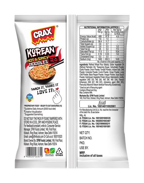 Crax Korean Ramen Noodles Puff Chips Snacks