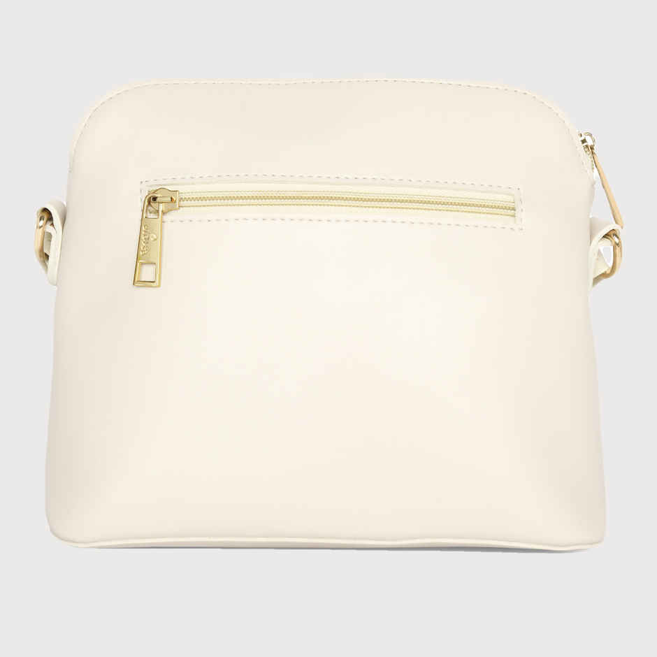 Lavie Women's Stich Miami Vertical Cross Body Sling Bag | Ladies Purse Handbag | Off White
