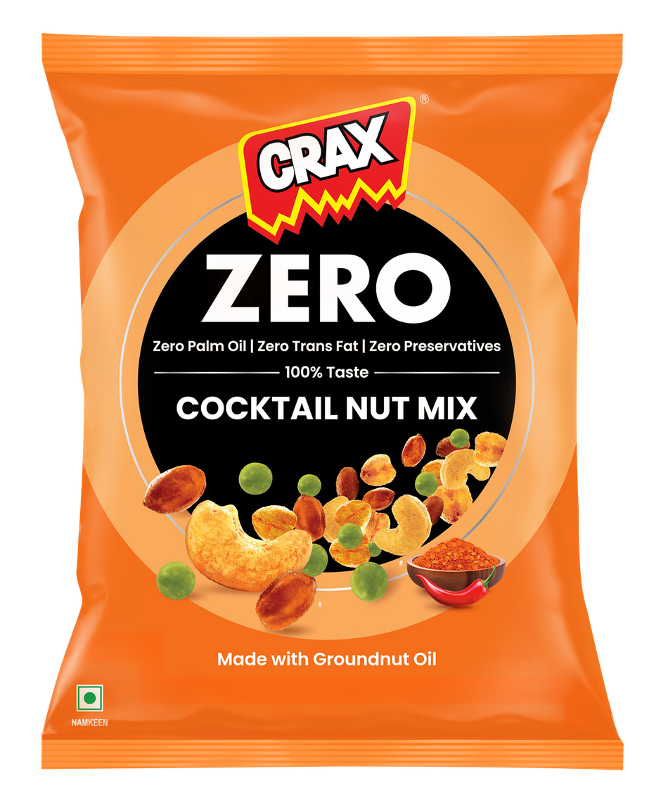 Crax Zero No Palm Oil Cocktail Nut Mix Namkeen Snacks