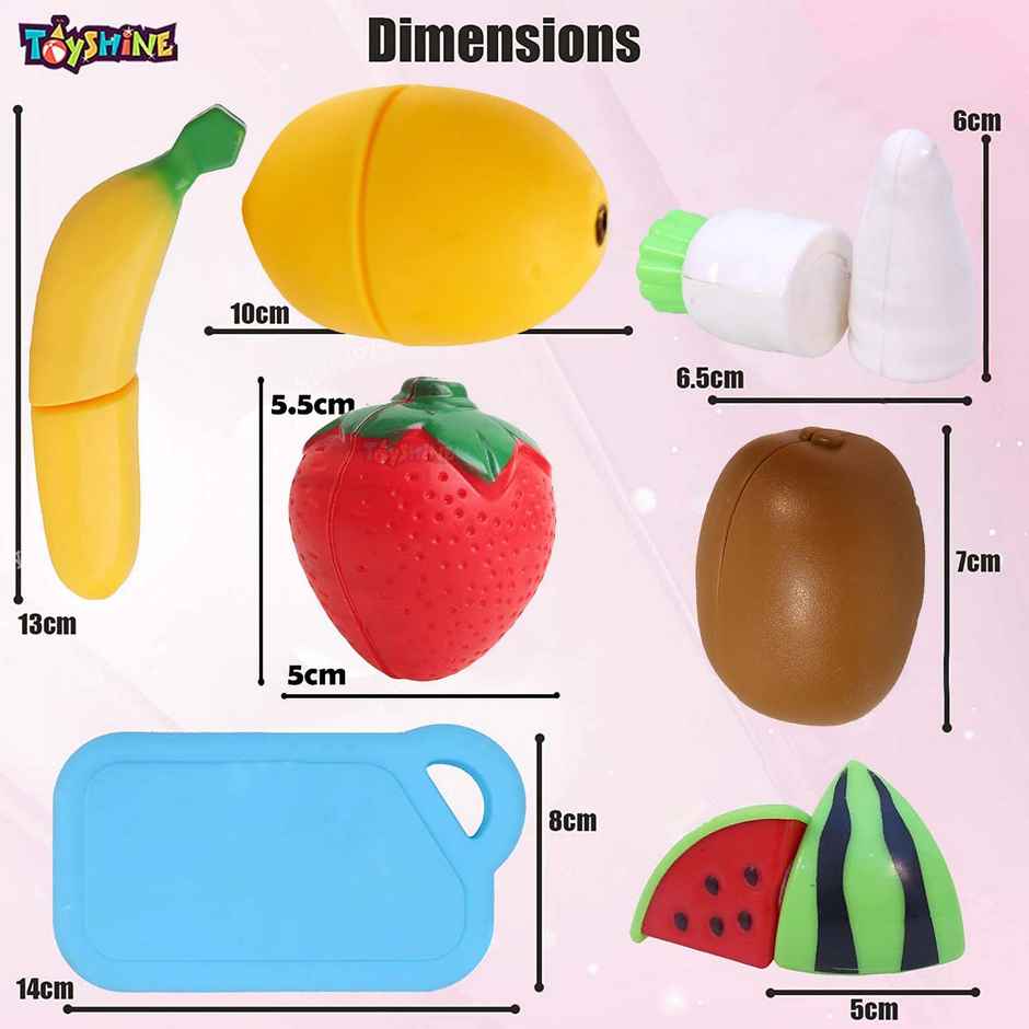 Toyshine Realistic Sliceable Fruits and Vegetables Cutting Play Toy Set | Multicolour