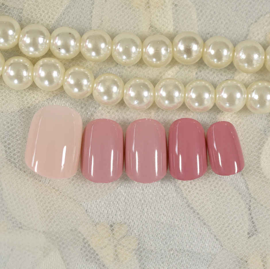 Pep Nails Sweet Dreams Short Squoval Pink Solid Reusable Press On Nails 24 Nail Tips
