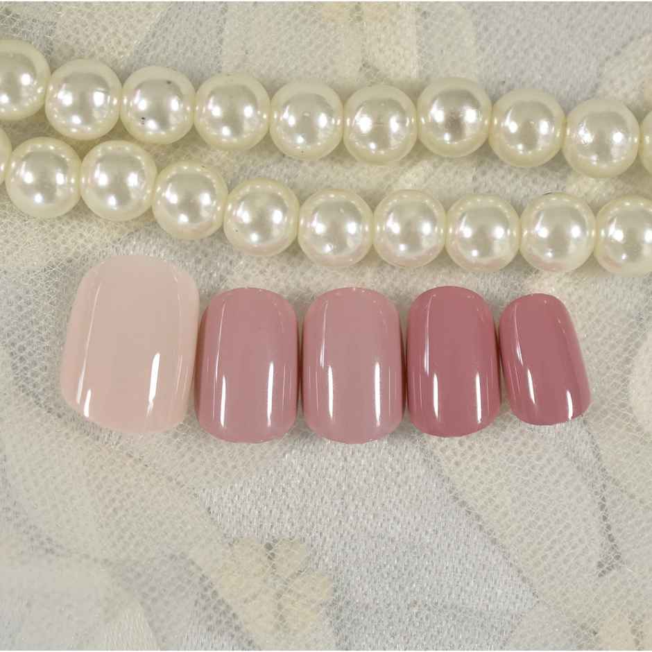 Pep Nails Sweet Dreams Short Squoval Pink Solid Reusable Press On Nails 24 Nail Tips