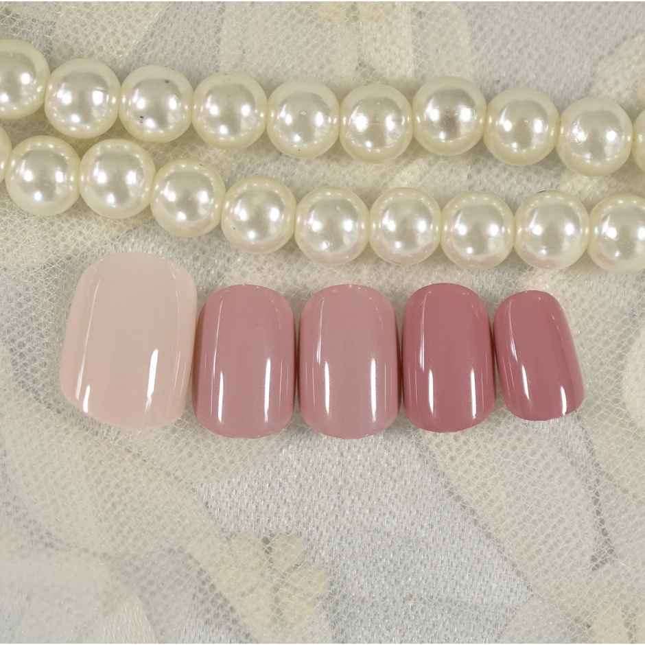 Pep Nails Sweet Dreams Short Squoval Pink Solid Reusable Press On Nails 24 Nail Tips