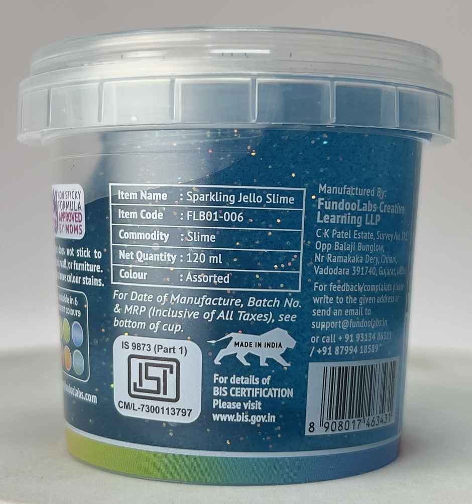 Hamleys Blobbie Sparkling Jello Slime | Display Box of 18 Slime Containers - 6 Colours x 3 Each