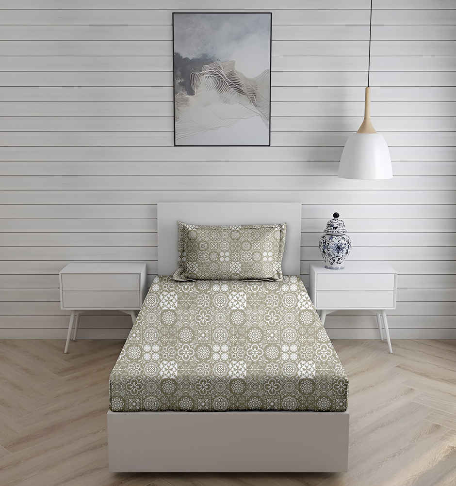 Status Crown Superfine Microfiber Single Bedsheet | Tuscan Taupe | 150 x 220 cm