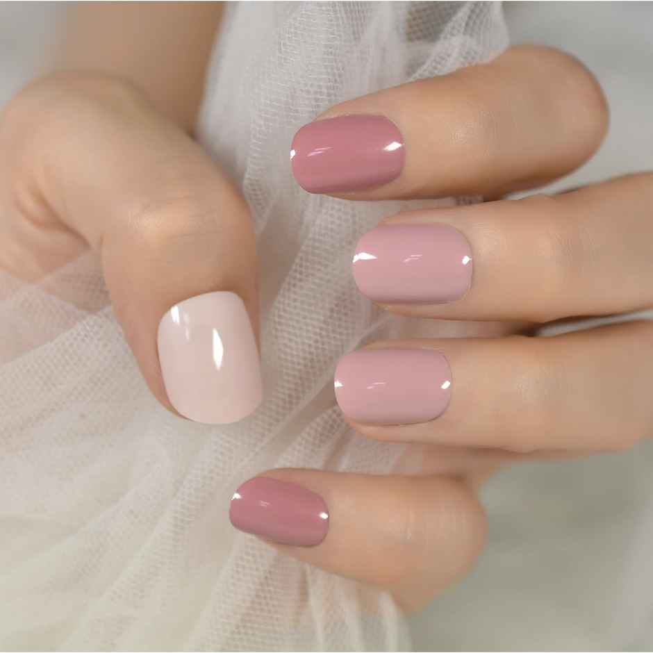 Pep Nails Sweet Dreams Short Squoval Pink Solid Reusable Press On Nails 24 Nail Tips