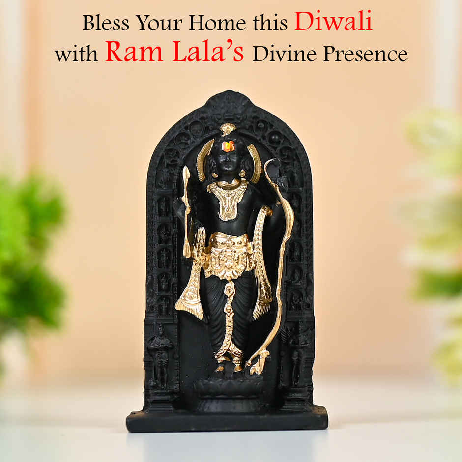 Ram Lalla Idol Showpiece | Handcrafted Resin Lord Ram for Pooja, Home Decor & Gift | HINDCRAFT