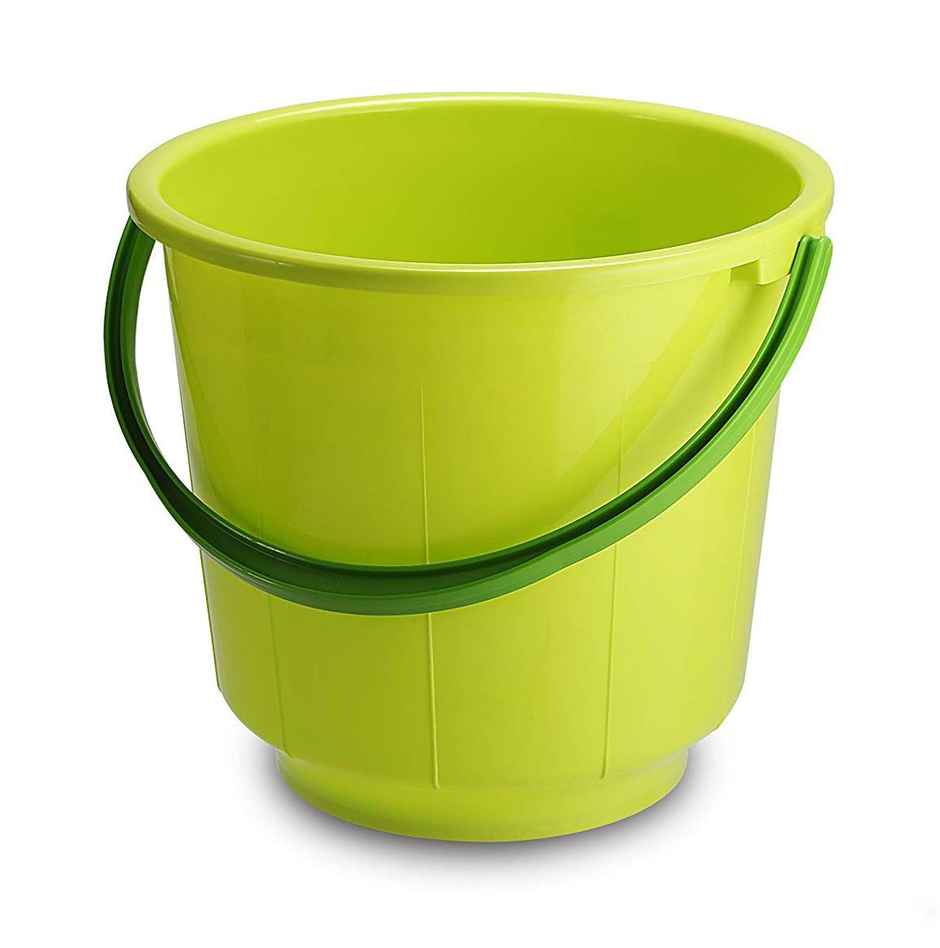 Kuber Industries Unbreakable Strong Plastic Bathroom Bucket 13 L (Green) -CTKTC42951