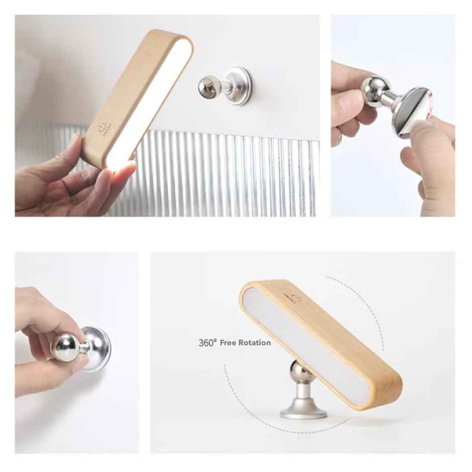 Desidiya 360� Rotating Magnetic Night Lamp,Wall & Bedside Lamp For Bedroom (Dark Brown)