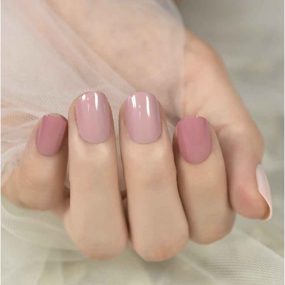 Pep Nails Sweet Dreams Short Squoval Pink Solid Reusable Press On Nails 24 Nail Tips