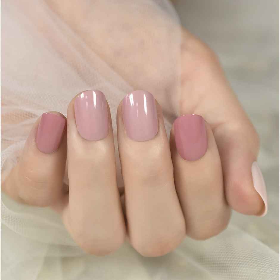 Pep Nails Sweet Dreams Short Squoval Pink Solid Reusable Press On Nails 24 Nail Tips