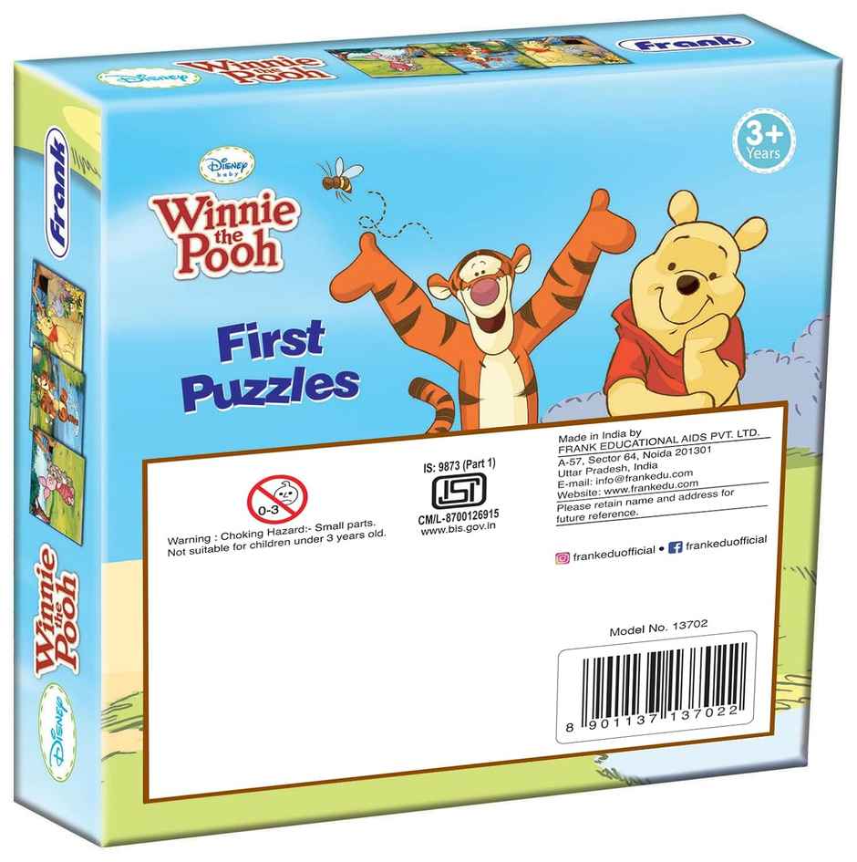 Frank Winnie The Pooh - A Set Of 3 First Puzzles - 4, 6 & 8 Pieces