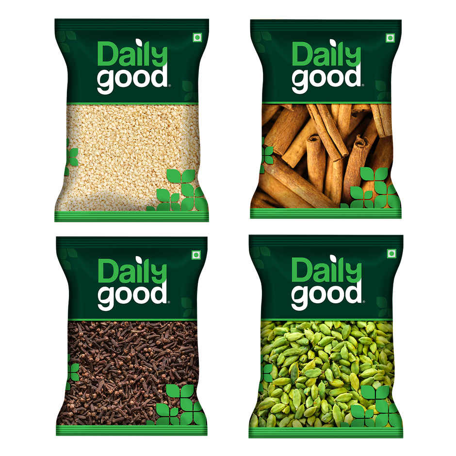 Daily Good Cardamom / Elachi Green(50gms), Daily Good Cloves / Lavang / Laung(50gms) & Daily Good Till / Sesame White(100gms) & Daily Good Cinnamon / Dalchini(50gms) Combo