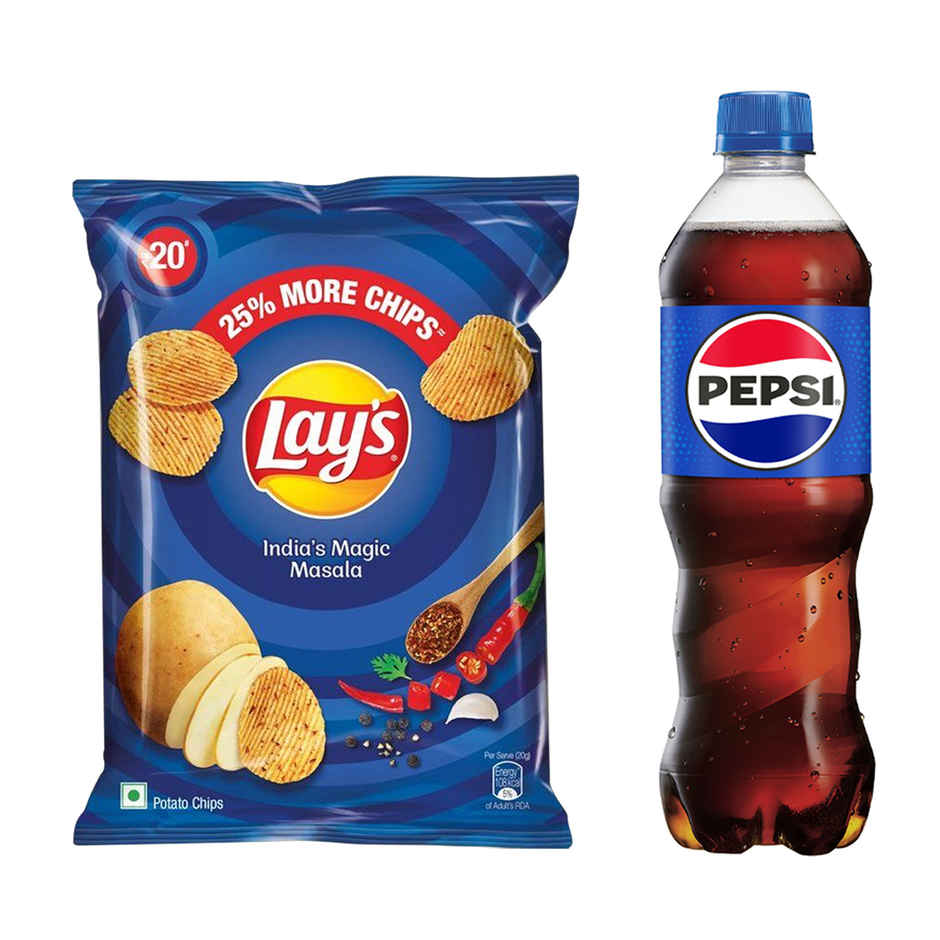 Lay'S India'S Magic Masala Potato Chips(50gms) & Pepsi Soft Drink(750ml) Combo