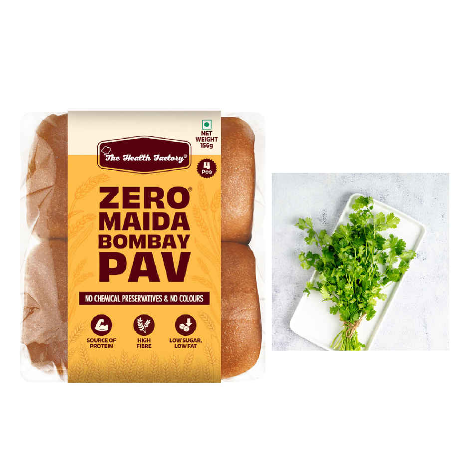 The Health Factory Zero Maida Bombay Pav- Whole Wheat(1pc) & Coriander Leaves(1pc) Combo