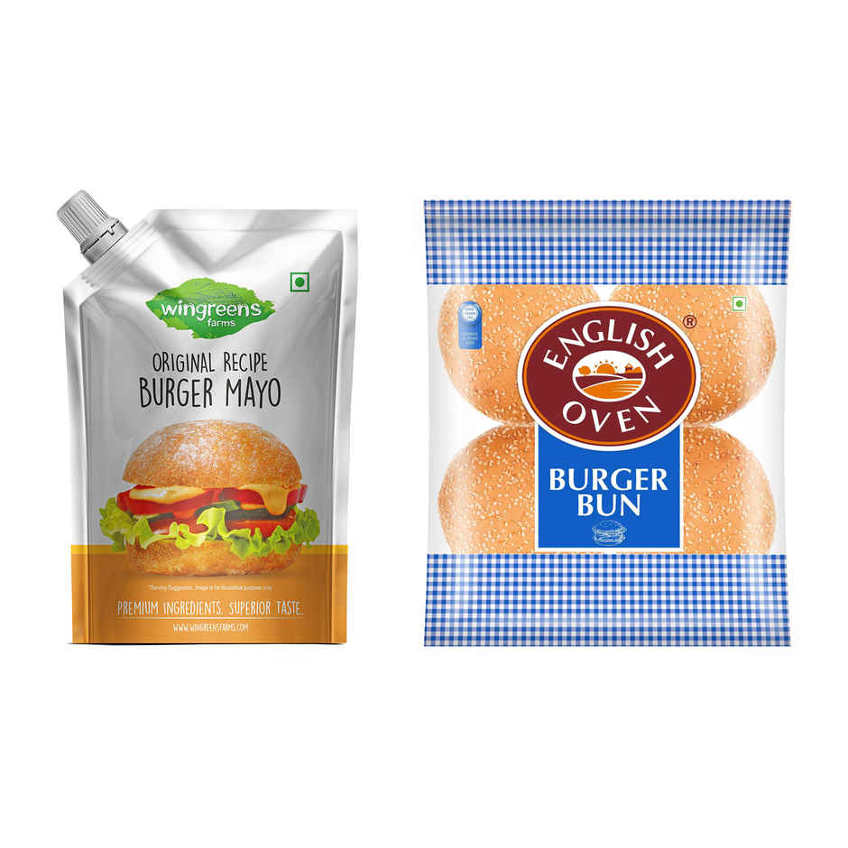 Wingreens Farms Burger Mayo(450gms) & English Oven Burger Bun(200gms) Combo
