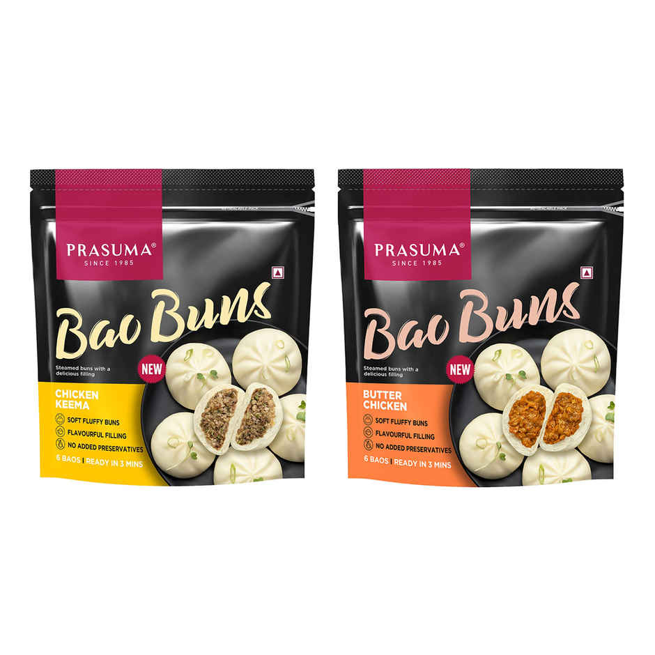 Prasuma Bao Buns - Chicken Keema(100gms) & Prasuma Bao Buns - Butter Chicken(300gms) Combo
