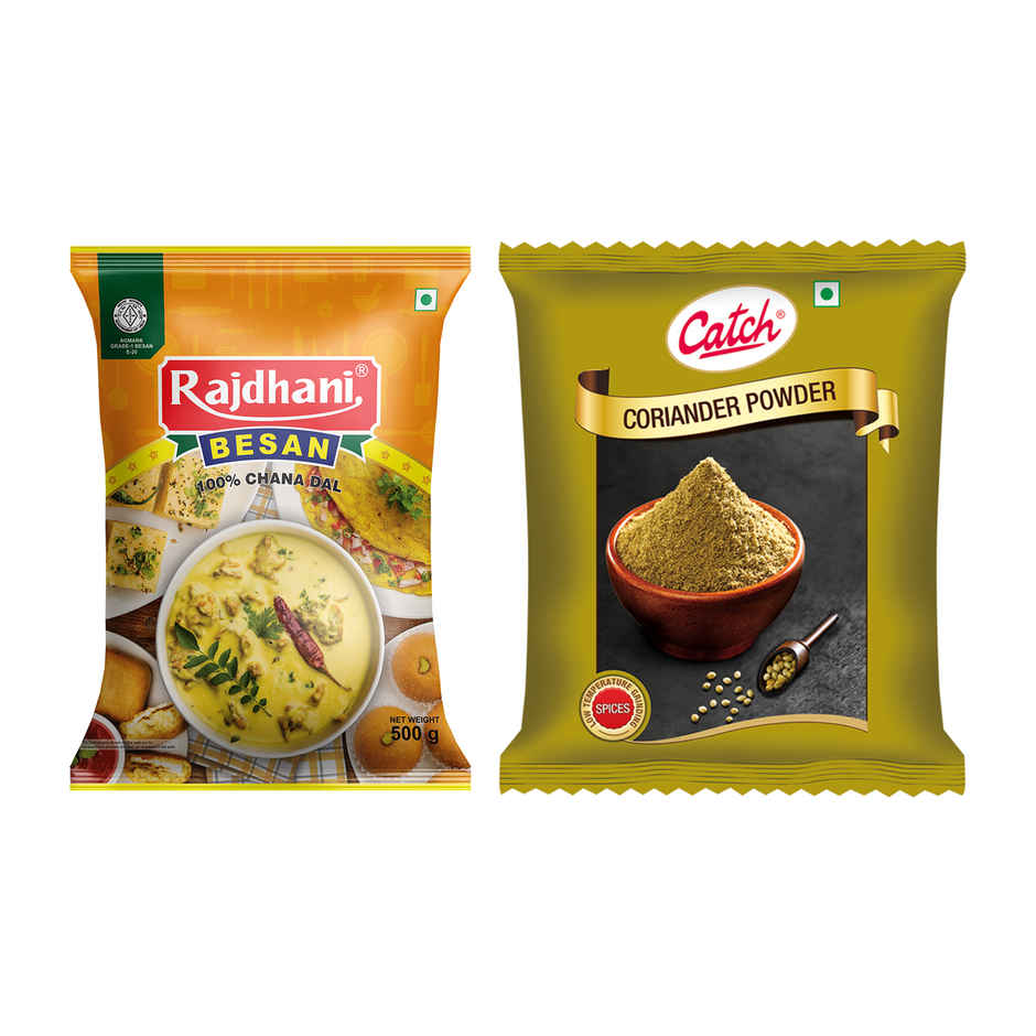 Rajdhani Besan(500gms) & Catch Dhania Powder(200gms) Combo