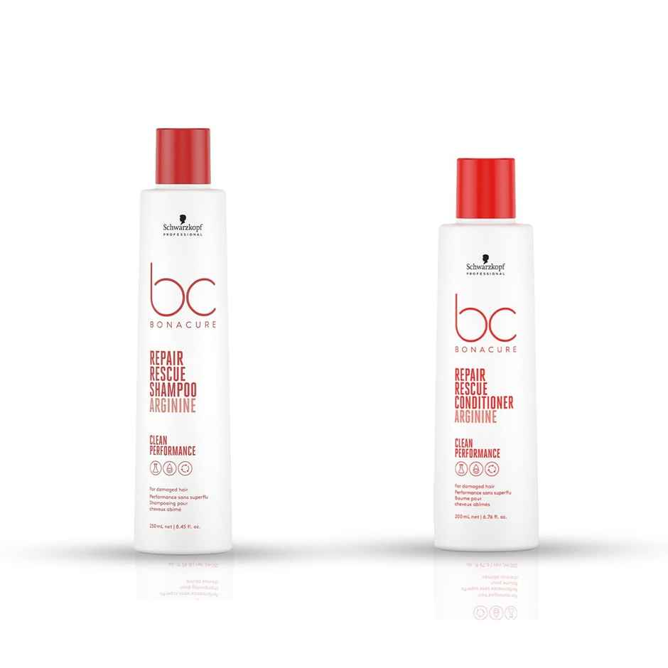 Schwarzkopf Professional Bonacure Repair Rescue Shampoo With Arginine(250ml) & Schwarzkopf Professional Bonacure Repair Rescue Conditioner With Arginine(200ml) Combo