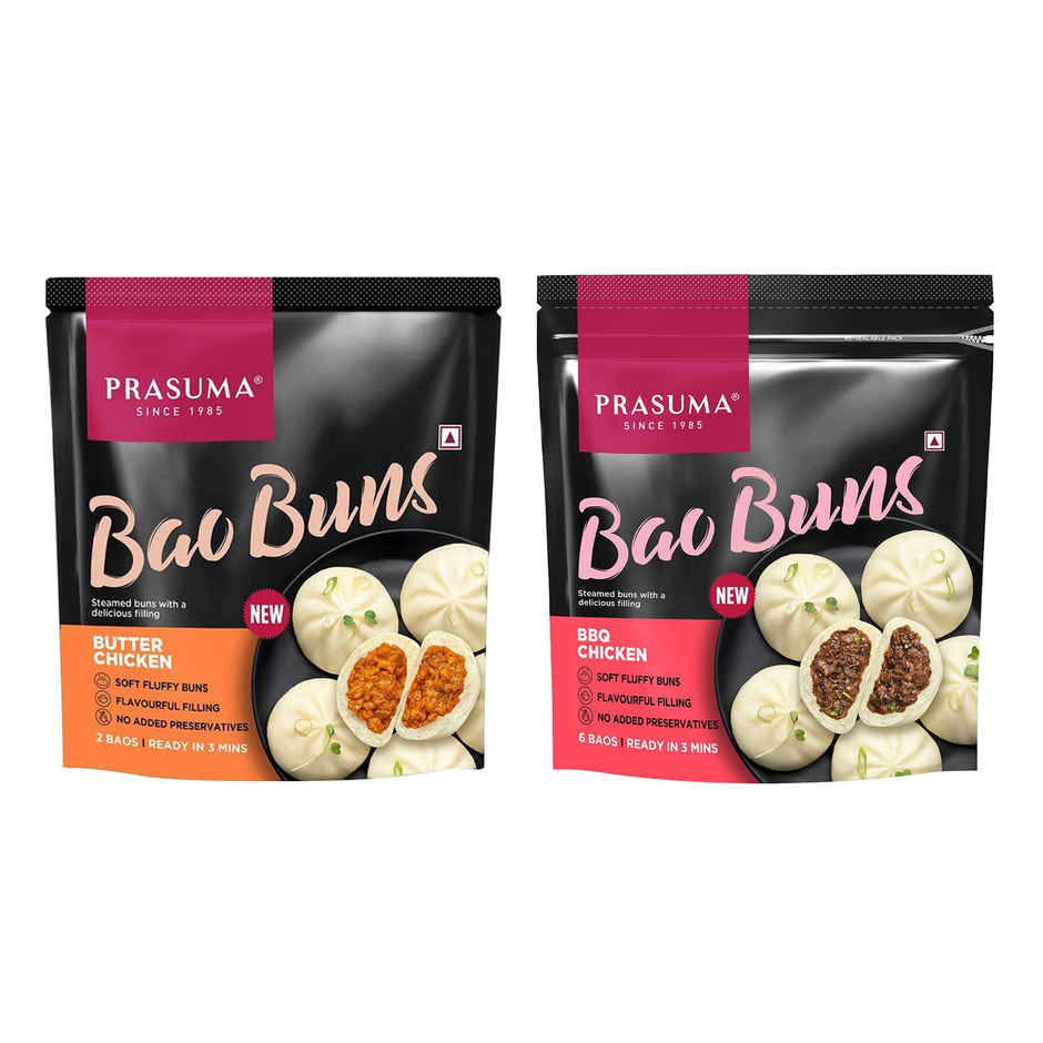 Prasuma Bao Buns Butter Chicken(100gms) & Prasuma Bao Buns Bbq Chicken(300gms) Combo